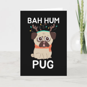 Bah Hum Pug Christmas Dog Holiday Card