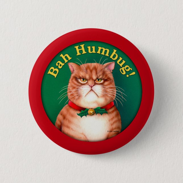 Bah Humbug 2 Inch Round Button (Front)