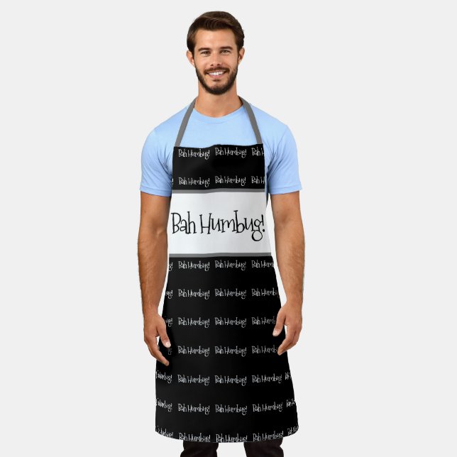 Bah humbug black christmas men's apron (Worn)