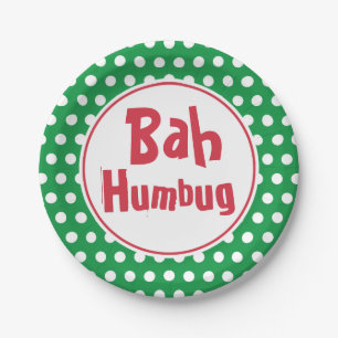 Bah Humbug Christmas Paper Plates