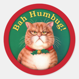 Bah Humbug Classic Round Sticker