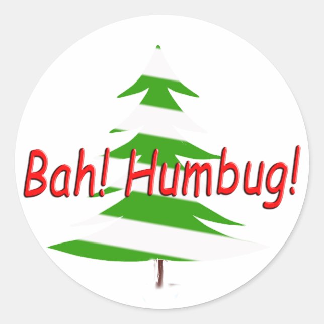 Bah! Humbug! Dark Christmas Humour Classic Round Sticker (Front)