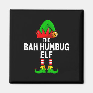 Bah Humbug Elf Matching Family Christmas Magnet