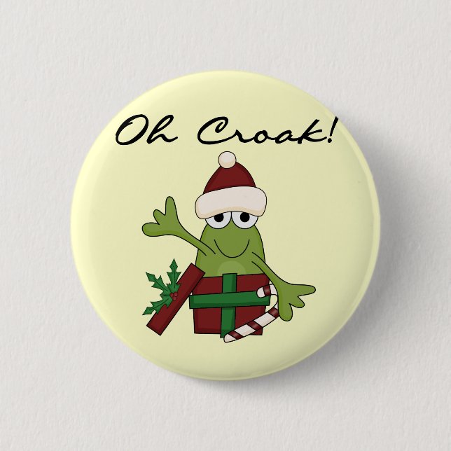 Bah Humbug Frog Christmas Tshirts and Gifts 2 Inch Round Button (Front)