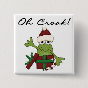 Bah Humbug Frog Christmas Tshirts and Gifts 2 Inch Square Button