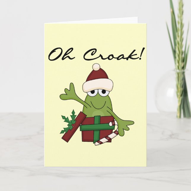 Bah Humbug Frog Christmas Tshirts and Gifts Holiday Card (Front)