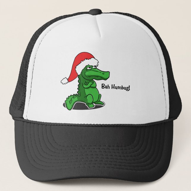 Bah Humbug! Fun, Alligator with Santa hat (Front)