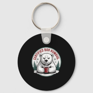 Bah Humbug Funny Christmas Lar Bear Sarcastic Holi Keychain