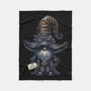 Bah Humbug Gnome In Dark Santa Outfit Funny Anti C Fleece Blanket