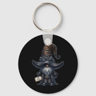 Bah Humbug Gnome In Dark Santa Outfit Funny Anti C Keychain