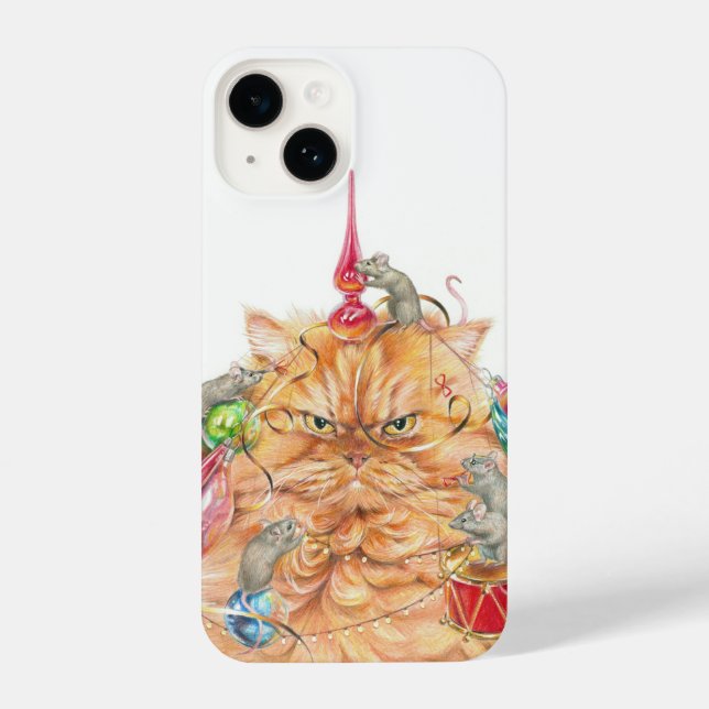 Bah Humbug Hate Christmas Grumpy Cat Disgusted iPhone Case (Back)