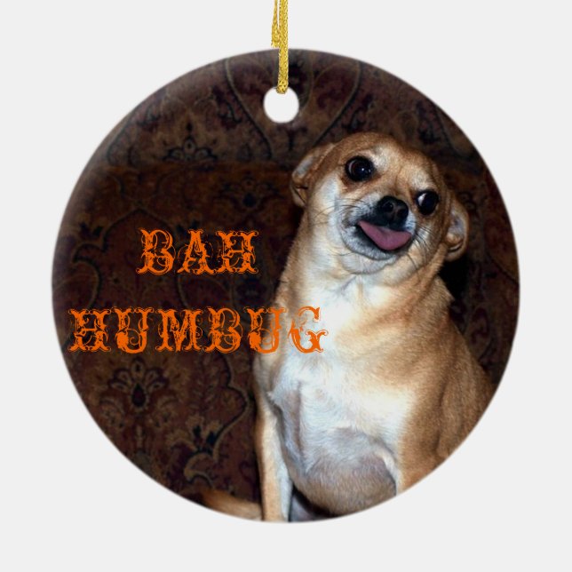 Bah Humbug Holiday Ornament (Back)