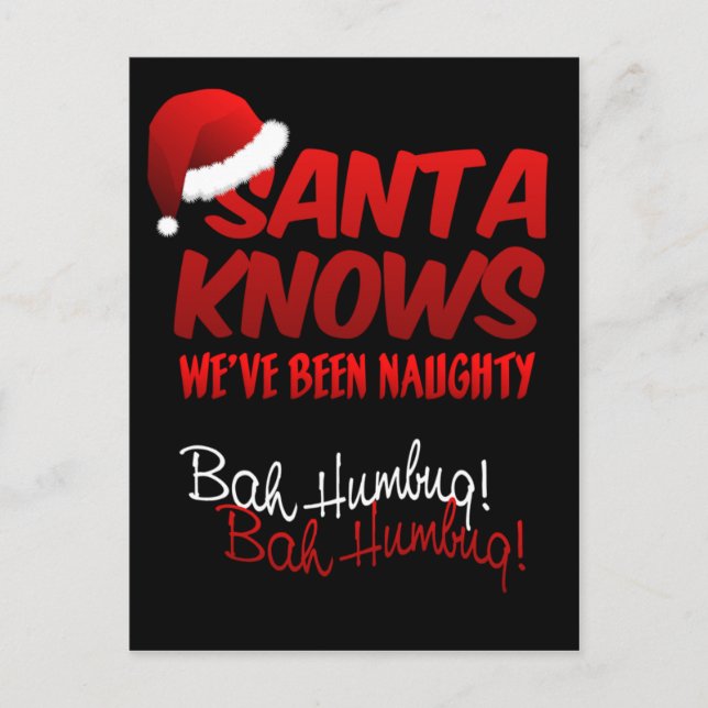 BAH HUMBUG Naughty postcard (Front)