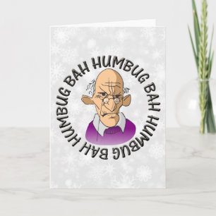 Bah Humbug Old Man Holiday Card