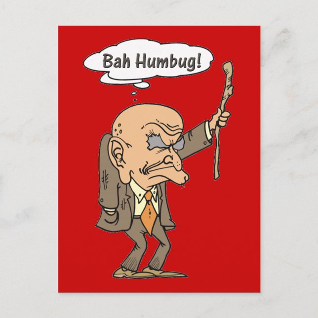 Bah Humbug Old Man Postcard (Front)