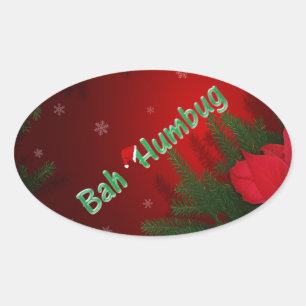 Bah Humbug Oval Sticker