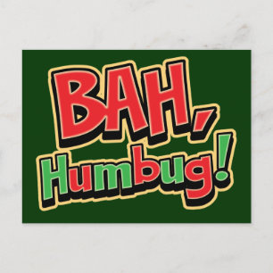 Bah Humbug Postcard - Dark Background