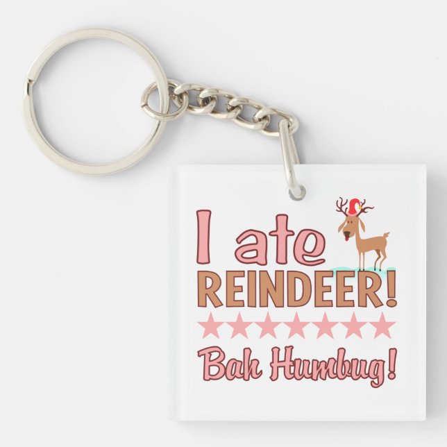 Bah Humbug Reindeer key chain (Front)