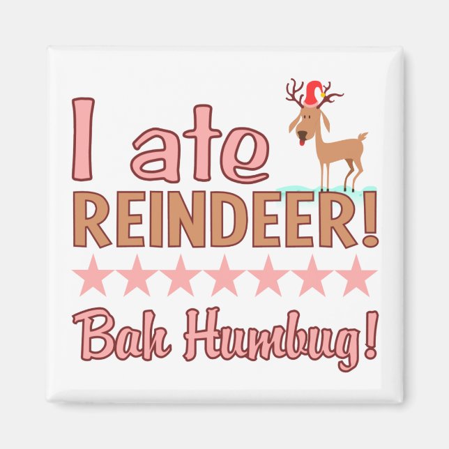 Bah Humbug Reindeer magnet (Front)