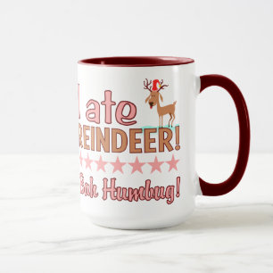 Bah Humbug Reindeer mug - choose style & colour