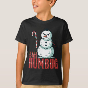 Bah Humbug Santa Hat Angry Snowman Sarcastic Chris T-Shirt