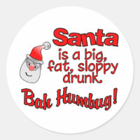 BAH HUMBUG Santa stickers.