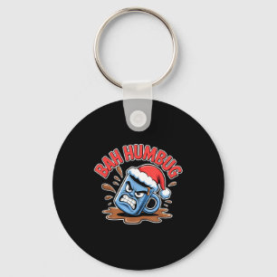 Bah Humbug Santa's Coffee Mug Sarcastic Christmas  Keychain