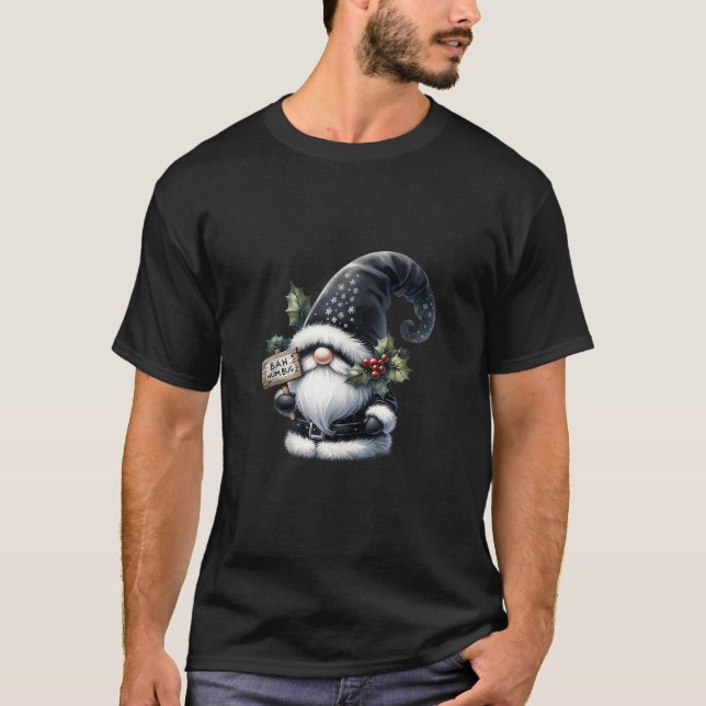 Bah Humbug Sign For Funny Holidays Black Christmas T-Shirt (Front)