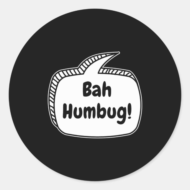 Bah Humbug Speech Bubble Toddler T Shirt  Classic Round Sticker (Front)