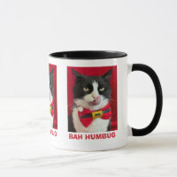 Bah Humbug Tuxedo Chat Christmas Mug