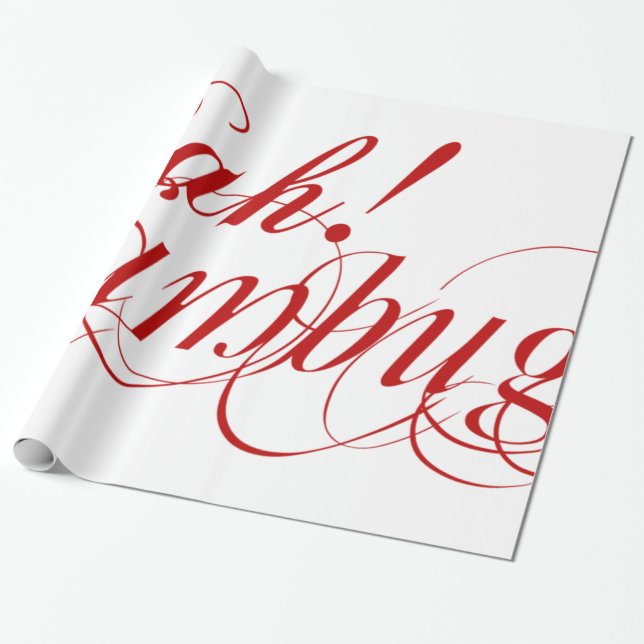 Bah! Humbug! typography wrapping paper (Unrolled)