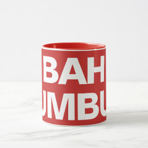 BAH HUMBUG - white on red Mug