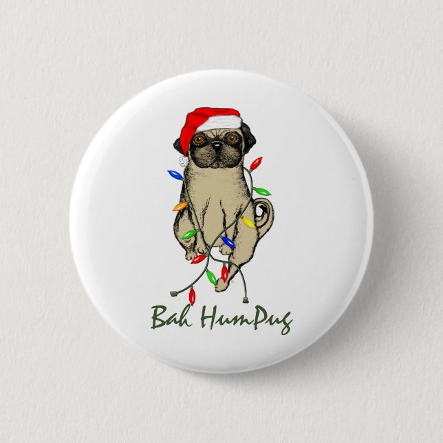 Bah HumPug 2 Inch Round Button (Front)