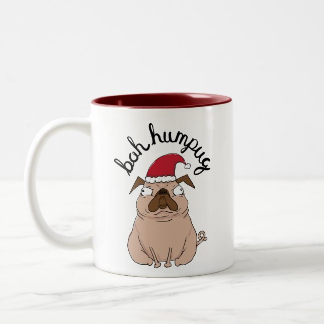 Bah Humpug Grumpy Père Noël Carlin Mug (Gauche)
