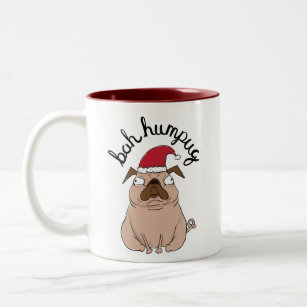 Bah Humpug Grumpy Santa Pug Mug