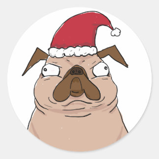 Bah Humpug Père Noël Carlin Stickers de Noël