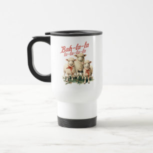 Bah La La Cute Retro Christmas Sheep Travel Mug