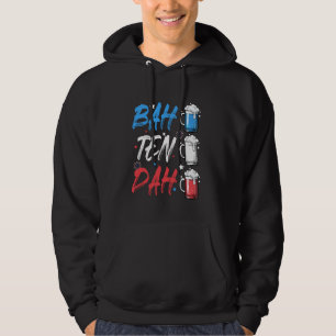 BAH TEN DAH Funny 4th Of July Beer Bartender Ameri Hoodie