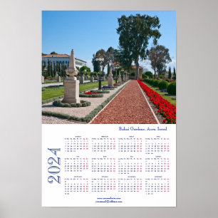 Bahai Gardens, Acre. Israël. Affiche Calendrier 20