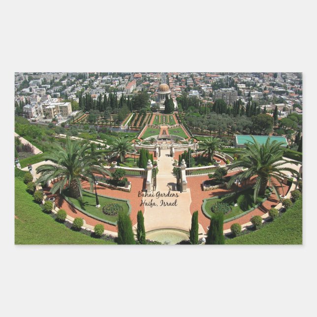Bahai Gardens in Haifa, Israel Sticker (Front)