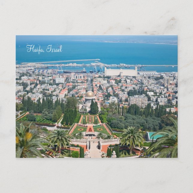 Bahá'í Gardens of Haifa, Israel Postcard (Front)