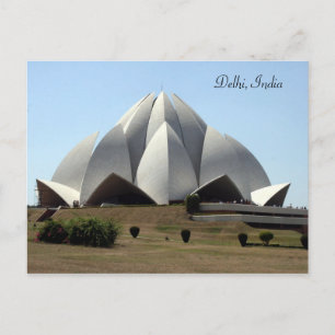 bahai lotus temple postcard