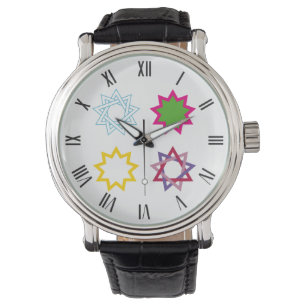 Bahai nine pointed star 4 multicolor options watch