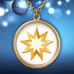 Baha'i Symbol Gold Plated Necklace<br><div class="desc">A lovely gift. Peace. The nine pointed star is a symbol of the Baha’i faith. Other styles of this necklace with this design are also available.****Please note gold colour in artwork is not metallic.***</div>