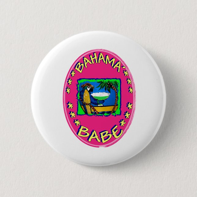 Bahama Babe 2 Inch Round Button (Front)
