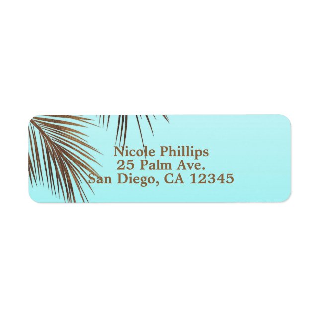 Bahama Breeze Copper Palm Blue Aqua Sea Wedding (Front)