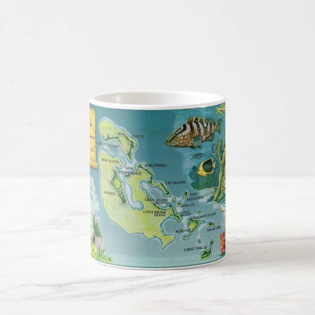 Bahama Islands Map Coffee Mug (Center)