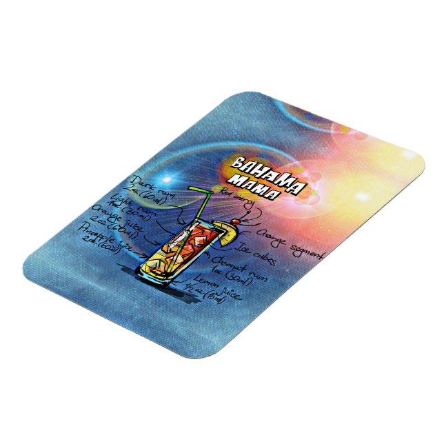 Bahama Mama Cocktail Drink Recette Magnet (Côté Gauche)