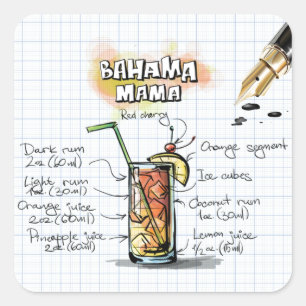 Bahama Mama Square Sticker