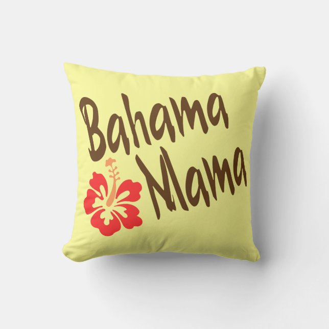 Bahama Mama with hibiscus Throw Pillow (Front)